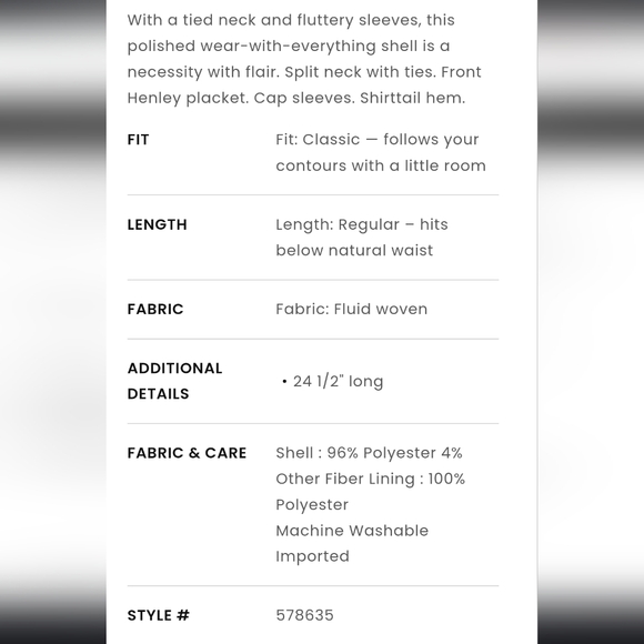 LOFT Shimmer Floral Velvet Tie Neck Shell - Picture 6 of 6